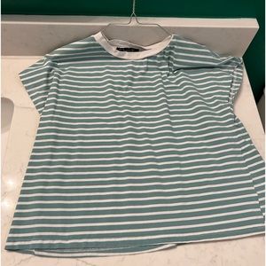 Vintage 90s blue and white striped shirt